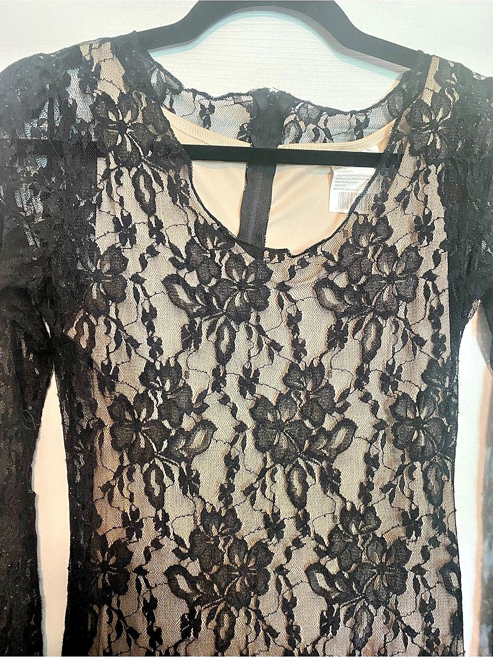 Floral Lace Maxi Dress in Black & Brown - Picture 5 of 7